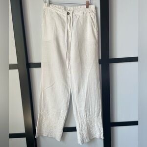 XCVI White Linen Pants